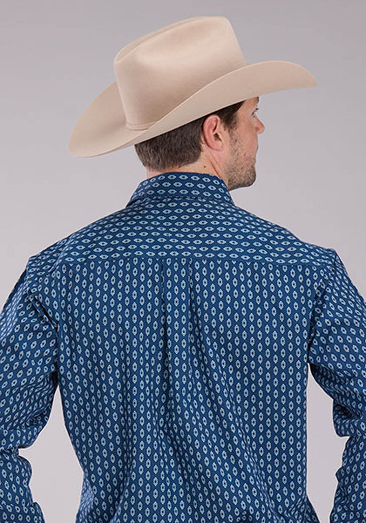 MENS LONG SLEEVE SNAP DRYBRUSH DIAMONDS WESTERN SHIRT