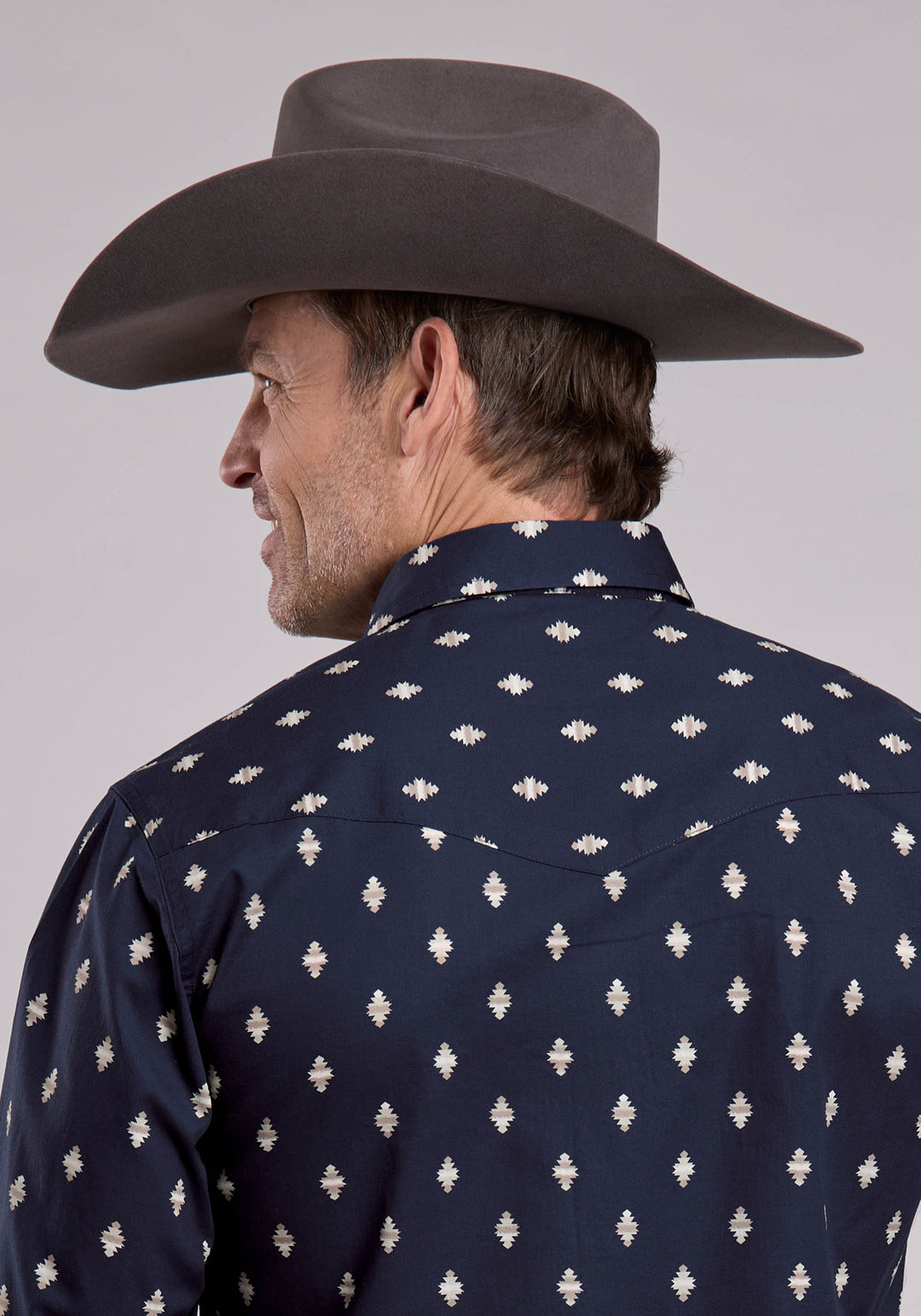 MENS LONG SLEEVE SNAP OMBRE AZTECS WESTERN SHIRT