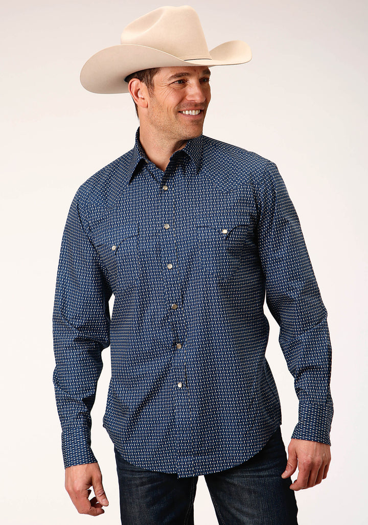MENS LONG SLEEVE SNAP NORTH SOUTH ARROWS WESTERN SHIRT
