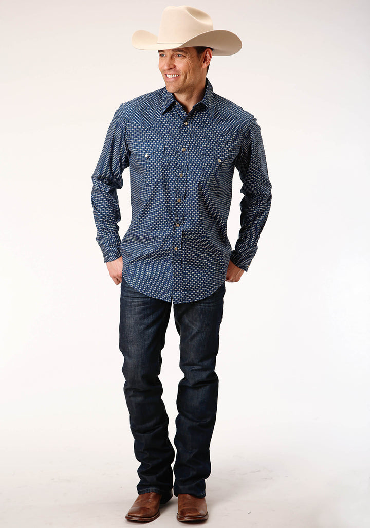 MENS LONG SLEEVE SNAP NORTH SOUTH ARROWS WESTERN SHIRT