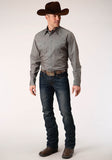 MENS LONG SLEEVE SNAP BROKEN DIAMOND PRINT WESTERN SHIRT