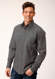 MENS LONG SLEEVE SNAP AZTEC MEDALLIONS WESTERN SHIRT