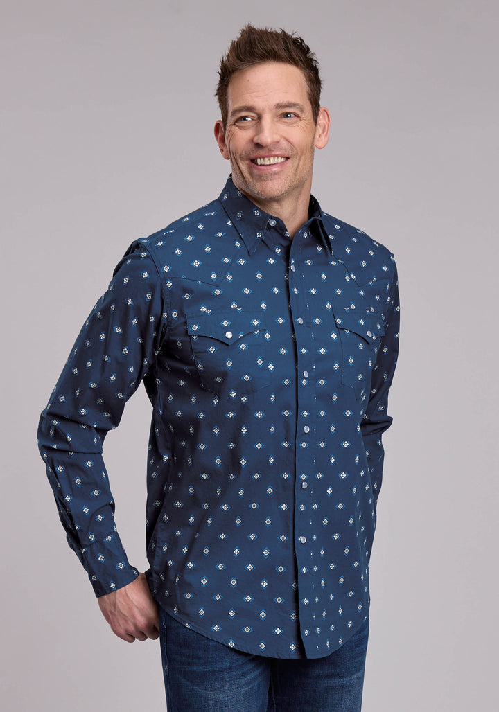 MENS ROPER AZTEC DIAMONDS WESTERN SNAP SHIRT