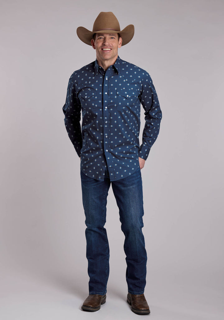 MENS ROPER AZTEC DIAMONDS WESTERN SNAP SHIRT
