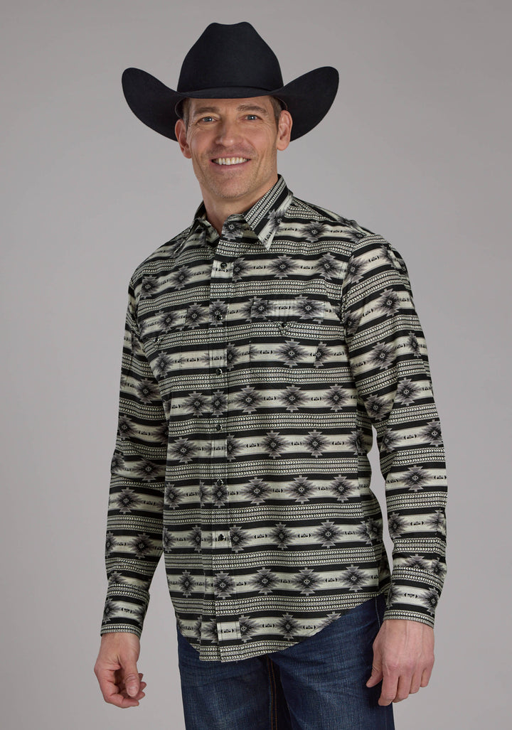 MENS SANTA FE AZTEC LONG SLEEVE SNAP WESTERN SHIRT