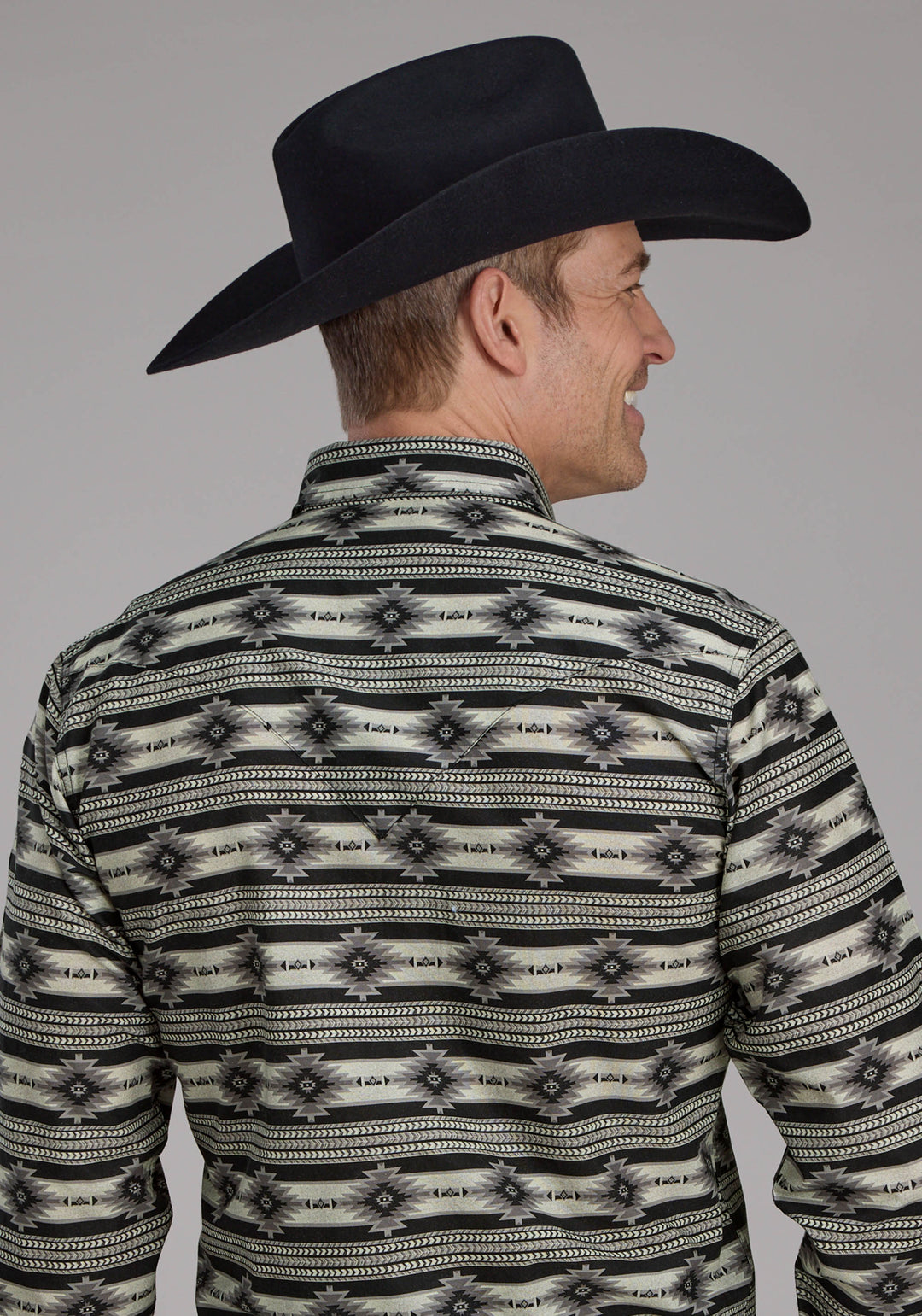 MENS SANTA FE AZTEC LONG SLEEVE SNAP WESTERN SHIRT