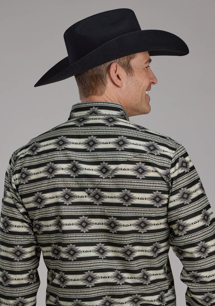 MENS SANTA FE AZTEC LONG SLEEVE SNAP WESTERN SHIRT