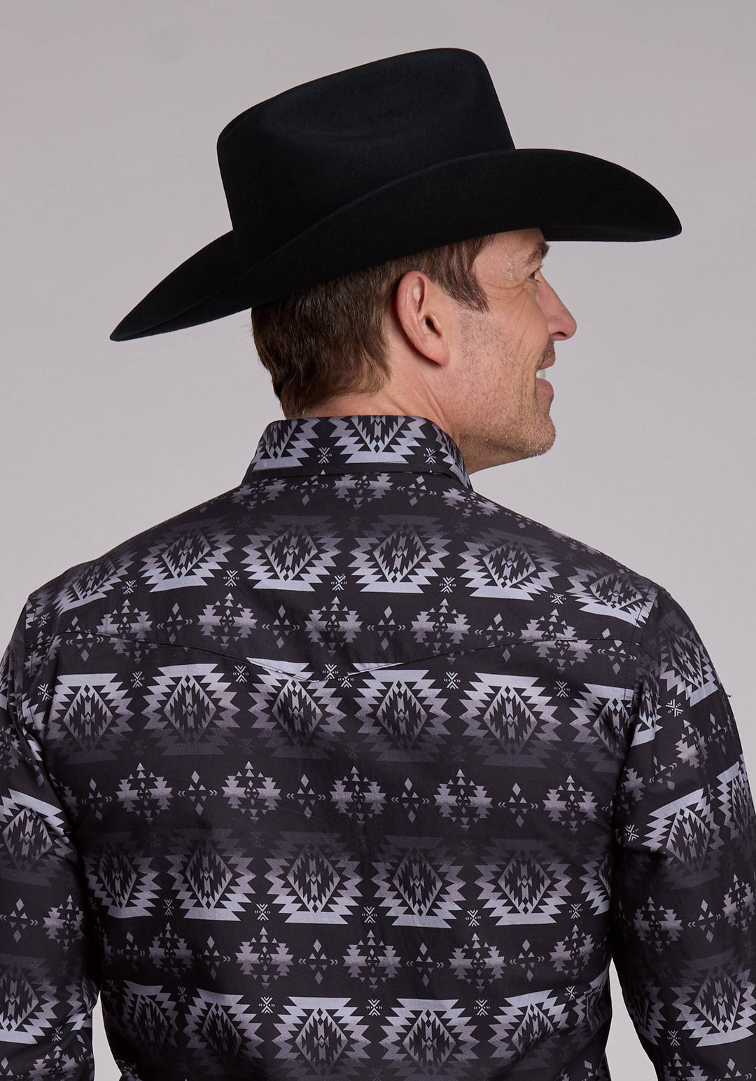 MENS ROPER OMBRE AZTEC PRINT WESTERN SNAP SHIRT