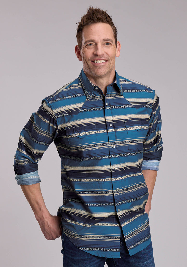MENS ROPER SERAPE STRIPE WESTERN SNAP SHIRT