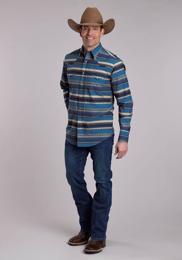 MENS ROPER SERAPE STRIPE WESTERN SNAP SHIRT