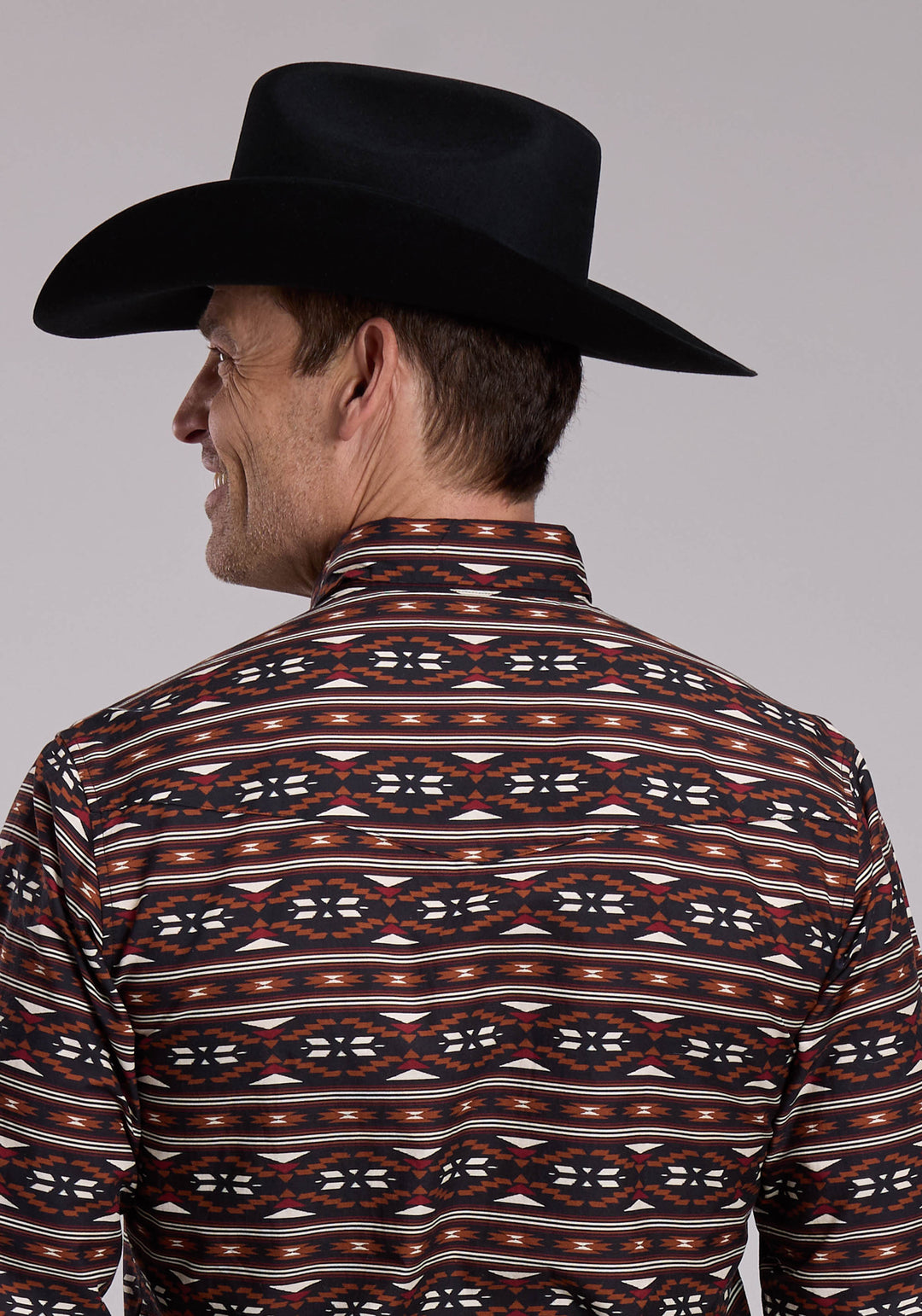 MENS ROPER HORIZONTAL AZTEC PRINT WESTERN SNAP SHIRT