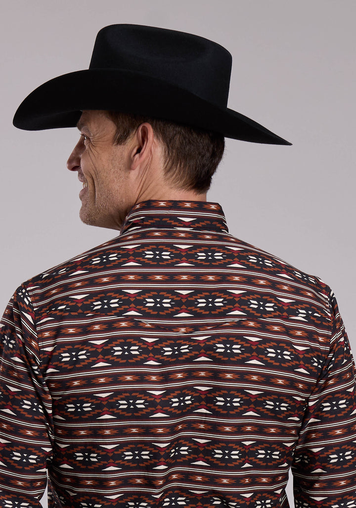 MENS ROPER HORIZONTAL AZTEC PRINT WESTERN SNAP SHIRT