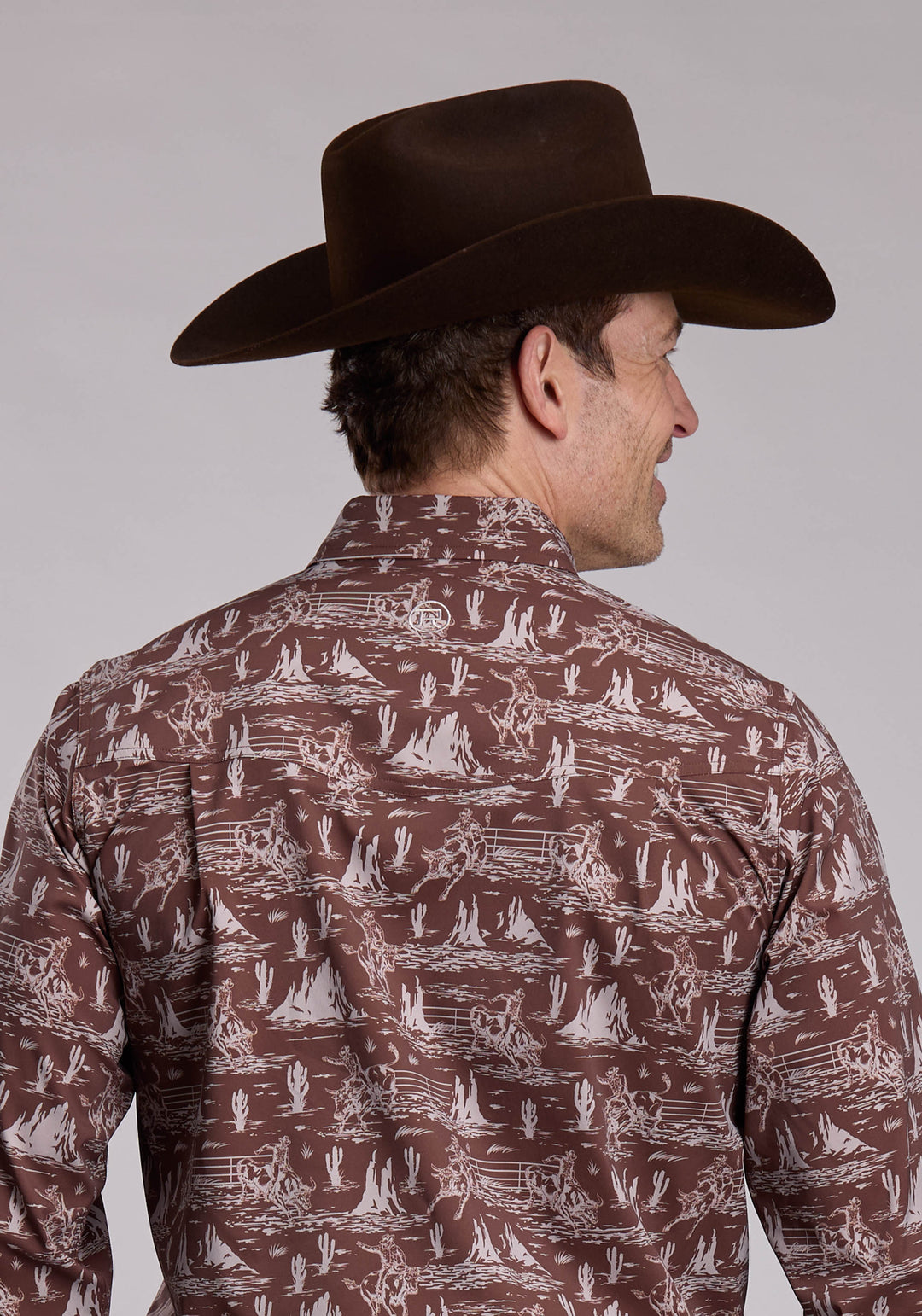 MENS ROPER BULLRIDERS PRINT WESTERN SNAP SHIRT