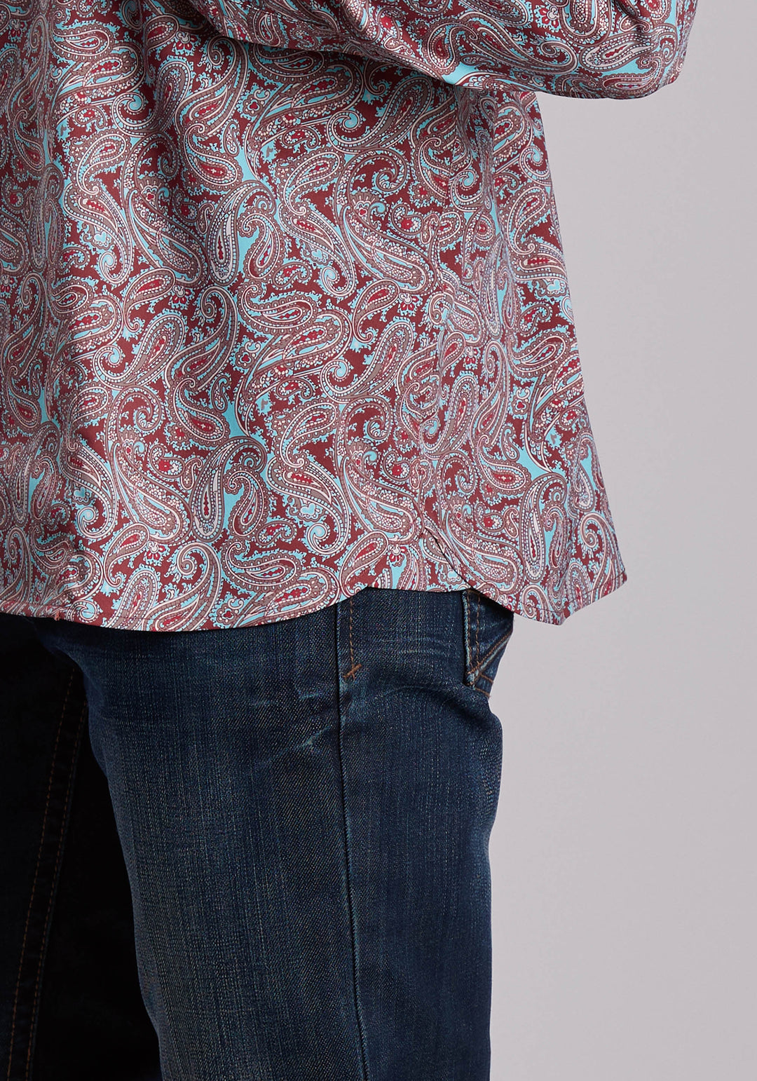 MENS ROPER CANYON PAISLEY PRINT WESTERN SNAP SHIRT
