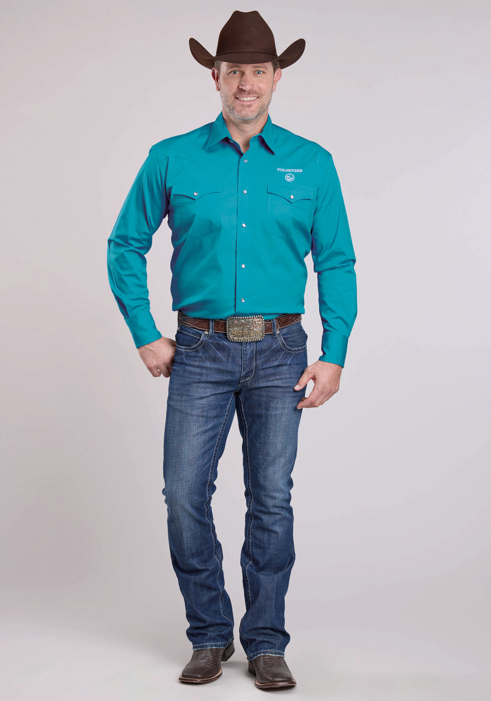 MEN'S LONG SLEEVE SHIRT * SNAP FRONT * 1 POINT BACK YOKE *  1 POINT FRONT YOKES*  2 ONE POINT POCKETS FLAPS * 3 SNAP CUFF* EMBROIDERY DETAIL ON FRONT AND BACK