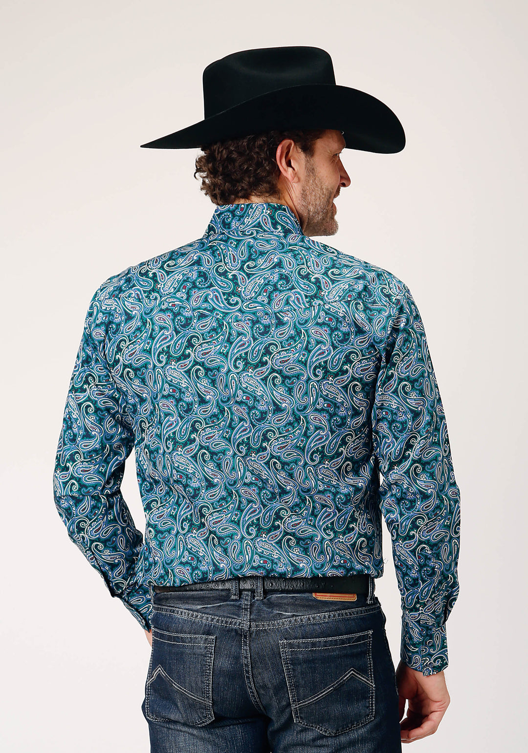 MENS LONG SLEEVE SNAP CANYON PAISLEY WESTERN SHIRT