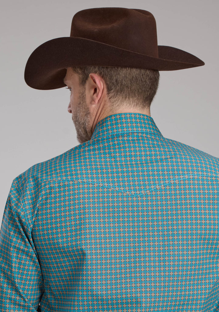 MENS CASTILE FOULARD LONG SLEEVE SNAP WESTERN SHIRT