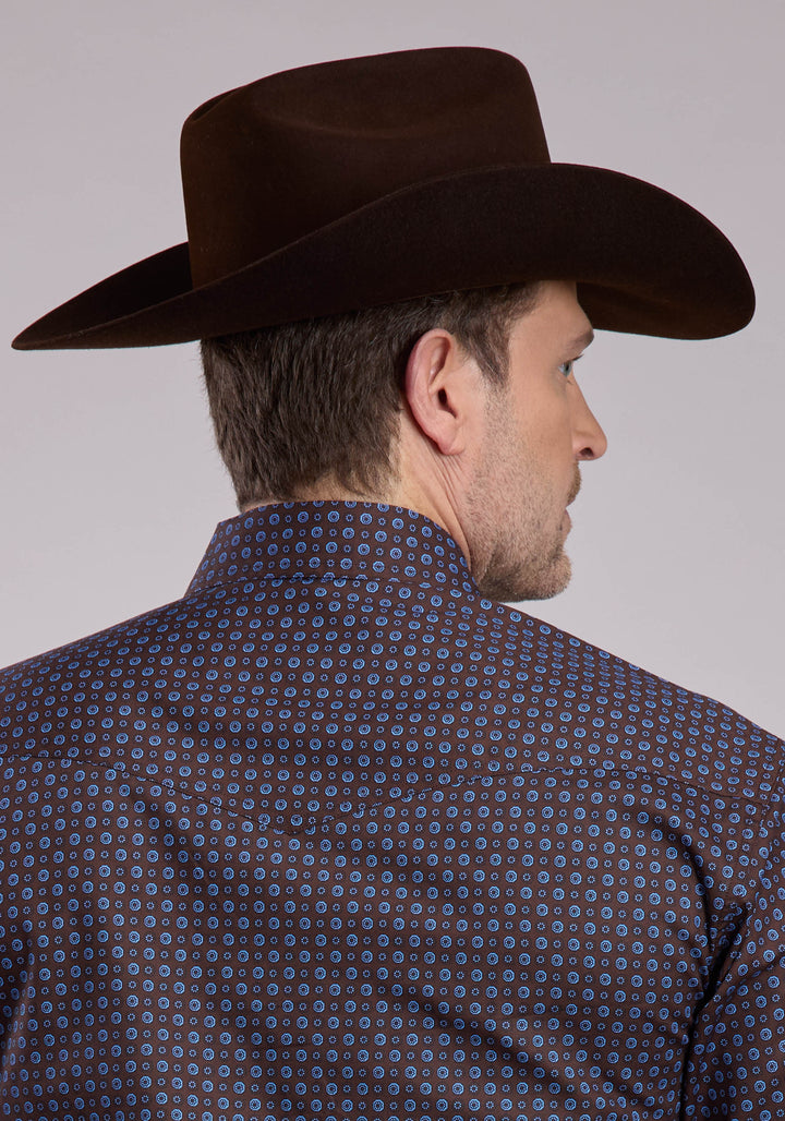 MENS LONG SLEEVE SNAP WINTER FOULARD WESTERN SHIRT