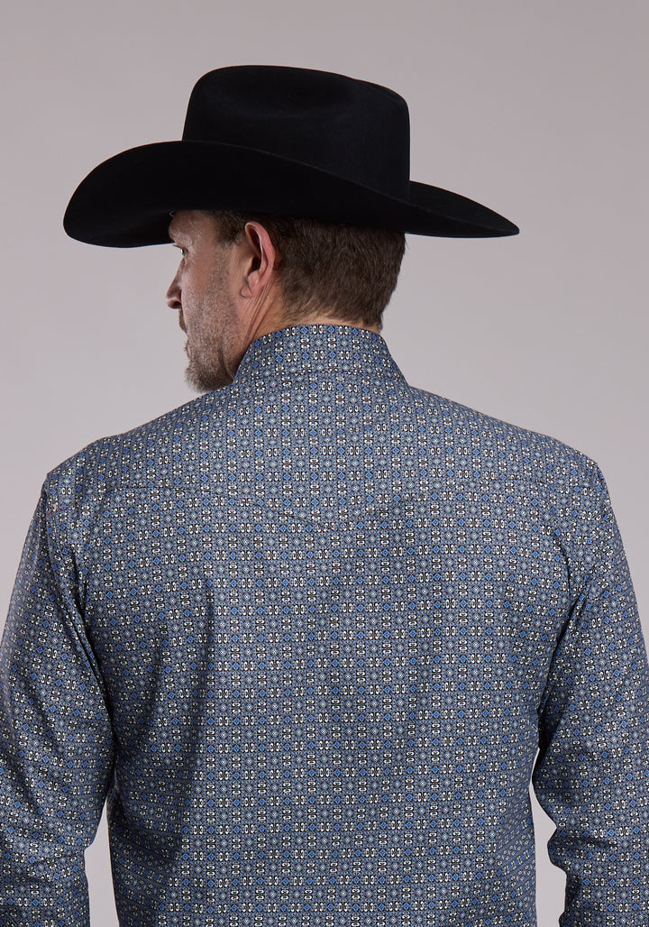MENS ROPER SILVER FOULARD WESTERN SNAP SHIRT