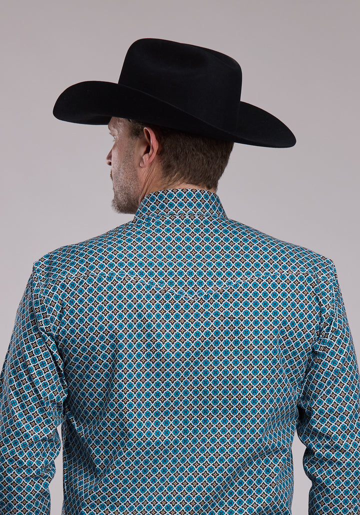 MENS ROPER BRONZE STAR FOULARD WESTERN SNAP SHIRT
