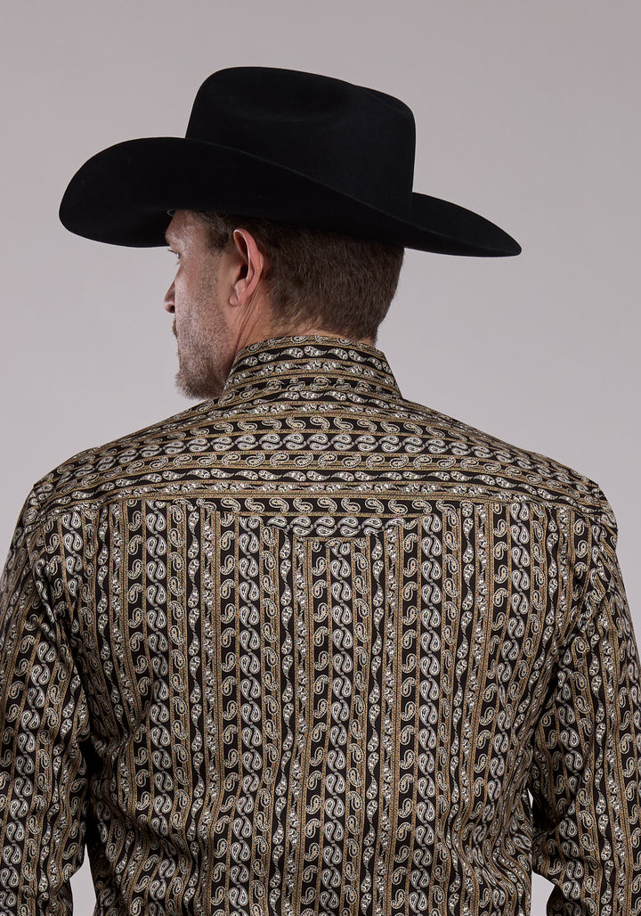MENS ROPER PAISLEY STRIPE WESTERN SNAP SHIRT