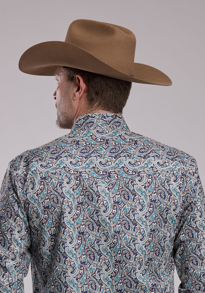 MENS ROPER SAGE RIVER PAISLEY WESTERN SNAP SHIRT