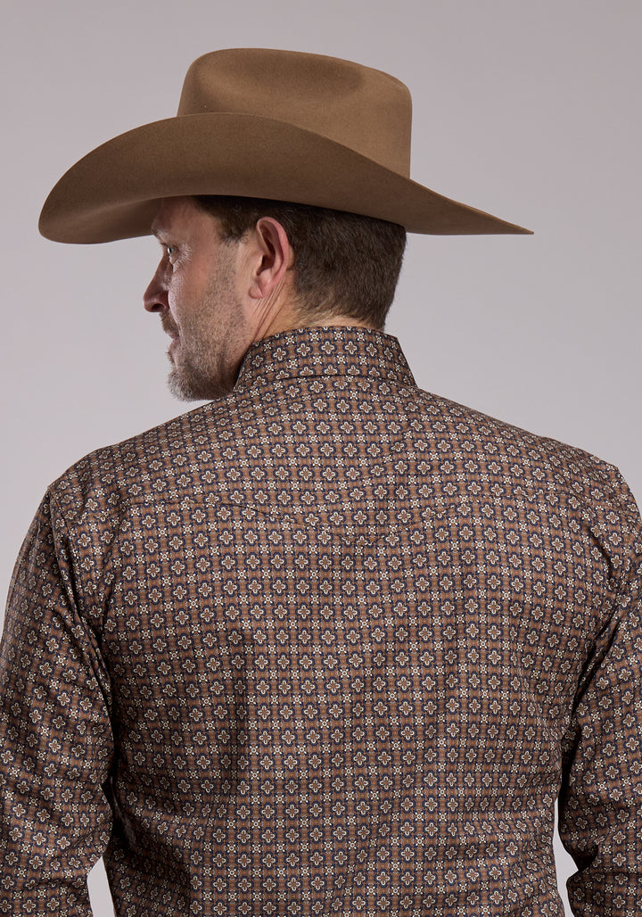 MENS ROPER VINTAGE COPPER FOULARD WESTERN SNAP SHIRT