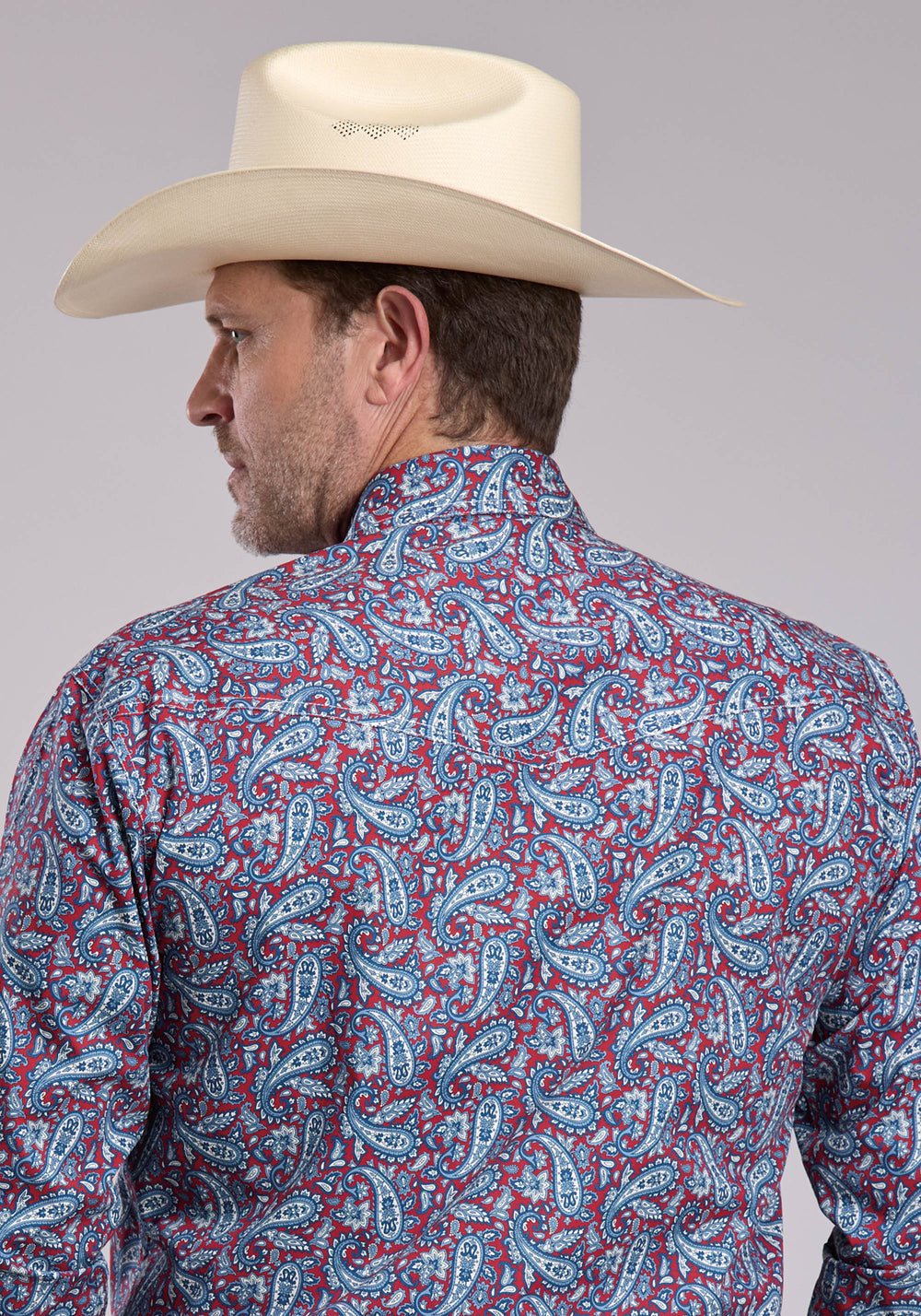 MENS ROPER BANDANA PAISLEY LONG SLEEVE SNAP SHIRT