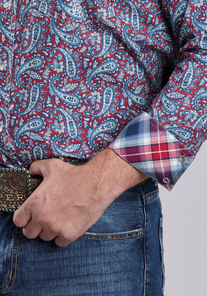 MENS ROPER BANDANA PAISLEY LONG SLEEVE SNAP SHIRT