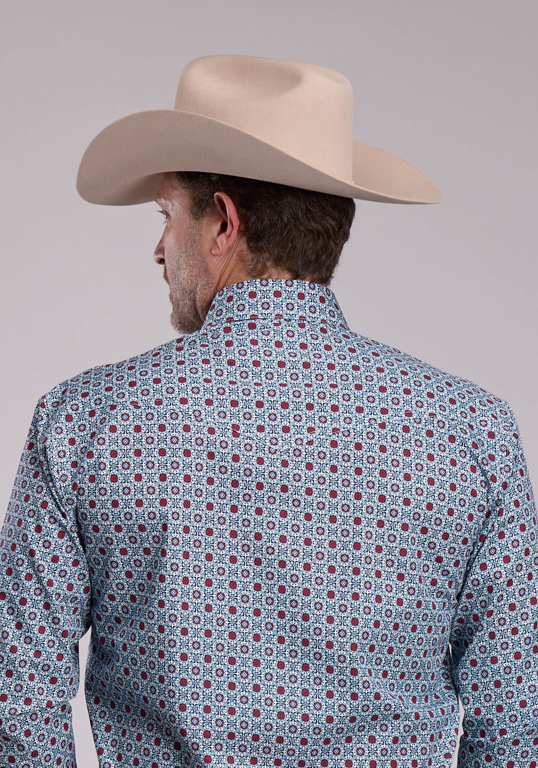MENS ROPER VINTAGE SCROLL FOULARD LONG SLEEVE SNAP SHIRT