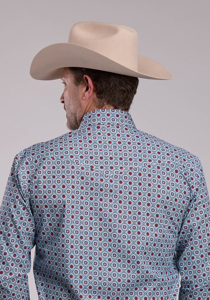 MENS ROPER VINTAGE SCROLL FOULARD LONG SLEEVE SNAP SHIRT