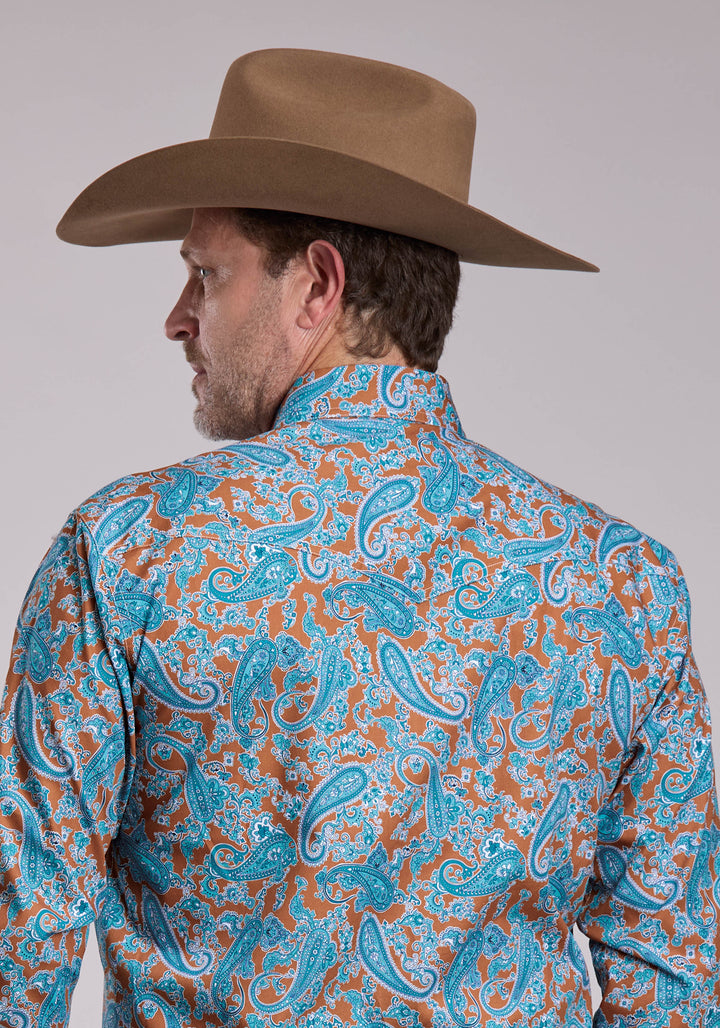 MENS ROPER DESERT SPRING PAISLEY LONG SLEEVE SNAP SHIRT