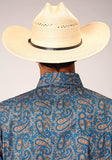 MENS LONG SLEEVE SNAP AMARILLO PAISLEY WESTERN SHIRT