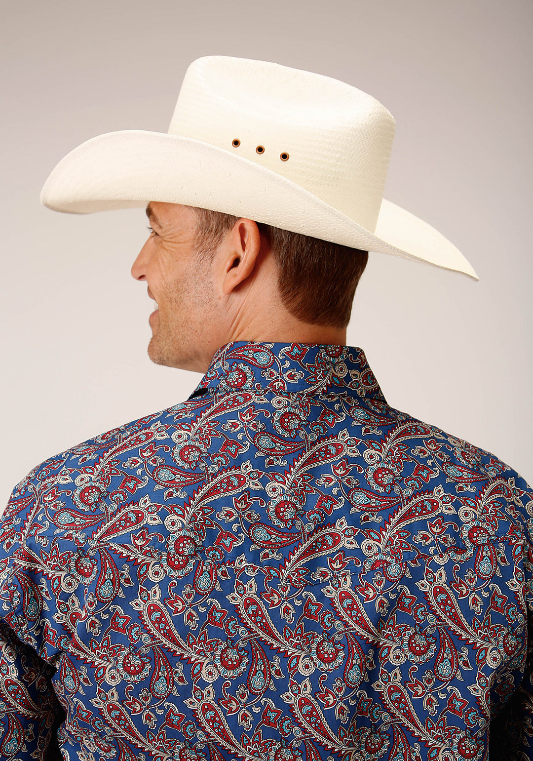 MENS LONG SLEEVE SNAP INDEPENDENCE FOULARD WESTERN SHIRT