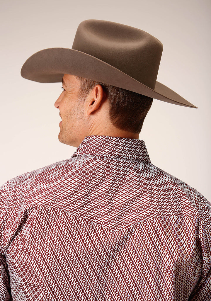 MENS LONG SLEEVE SNAP CLIMBING DIAMOND WESTERN SHIRT