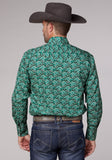 MENS LONG SLEEVE SNAP JADE PAISLEY WESTERN SHIRT