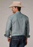 MENS LONG SLEEVE SNAP SILVER SPRING FOULARD WESTERN SHIRT