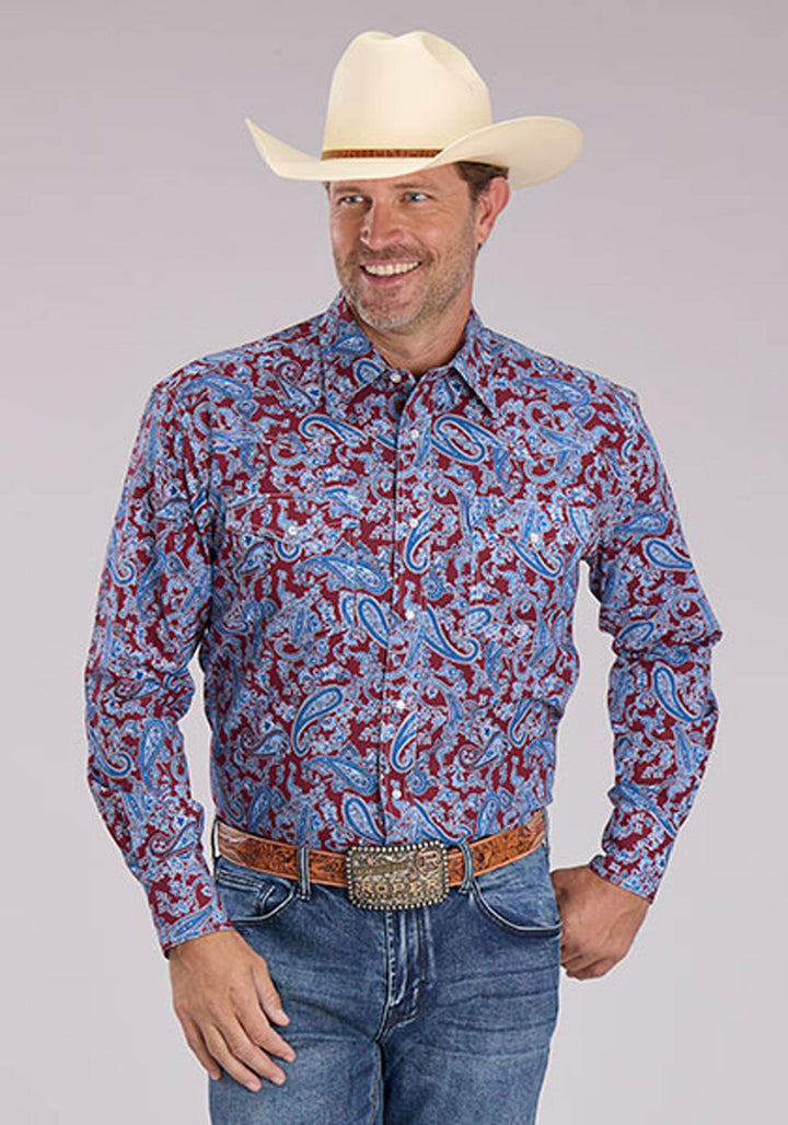 MENS HERITAGE PAISLEY LONG SLEEVE SNAP WESTERN SHIRT
