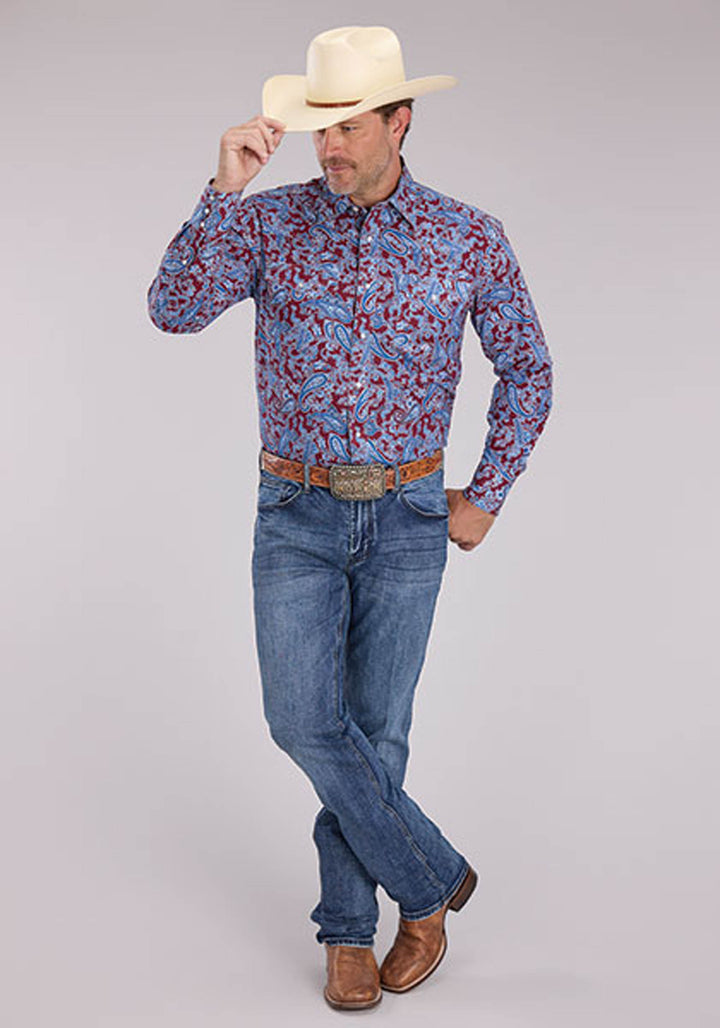 MENS HERITAGE PAISLEY LONG SLEEVE SNAP WESTERN SHIRT