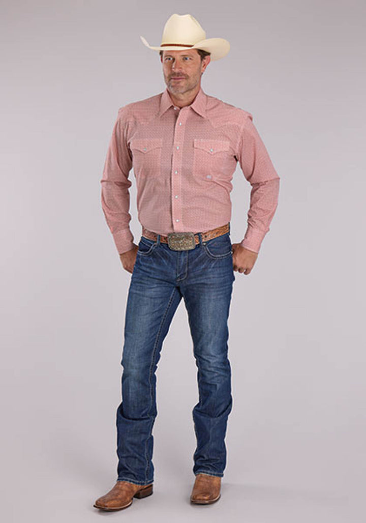 MENS LONG SLEEVE SNAP SALTILLO FOULARD WESTERN SHIRT