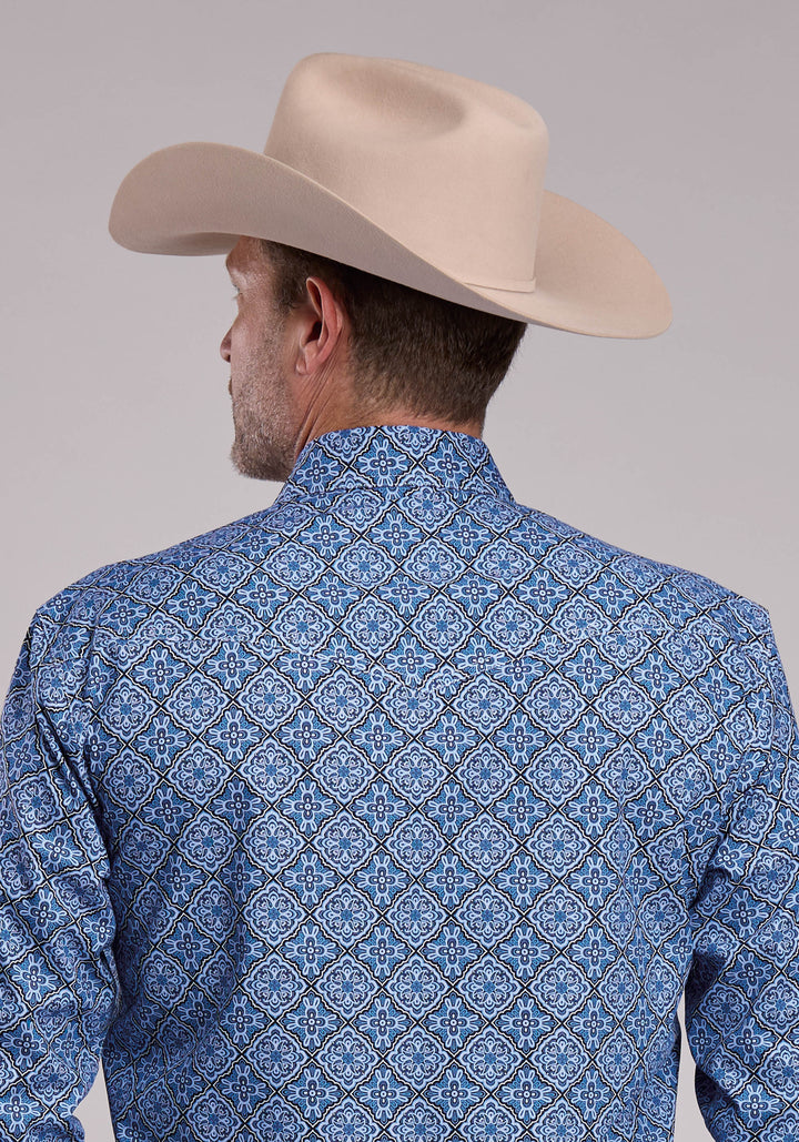 MENS ROPER SKY MEDALLION LONG SLEEVE SNAP SHIRT