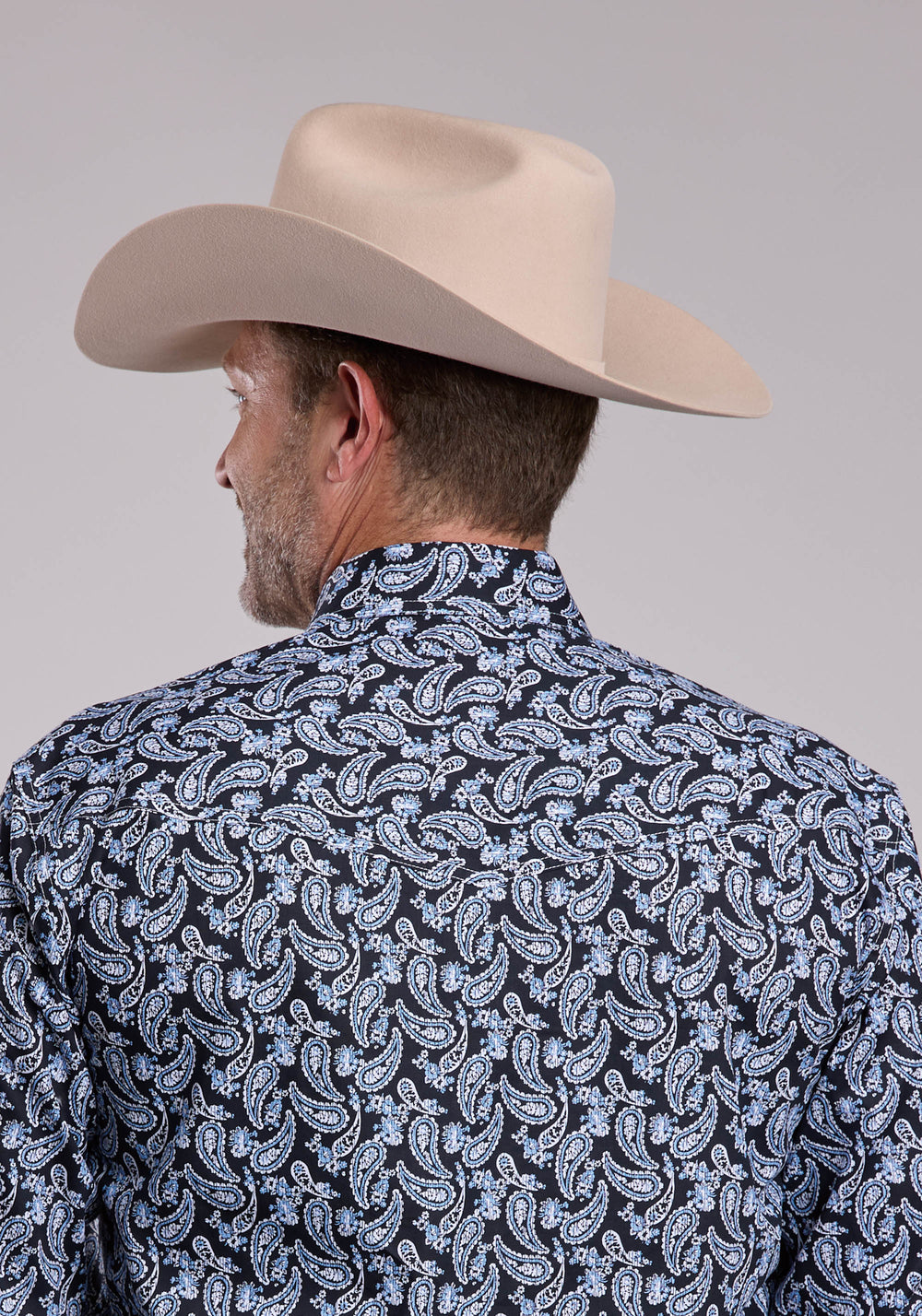 MENS ROPER WOODCUT PAISLEY LONG SLEEVE SNAP SHIRT
