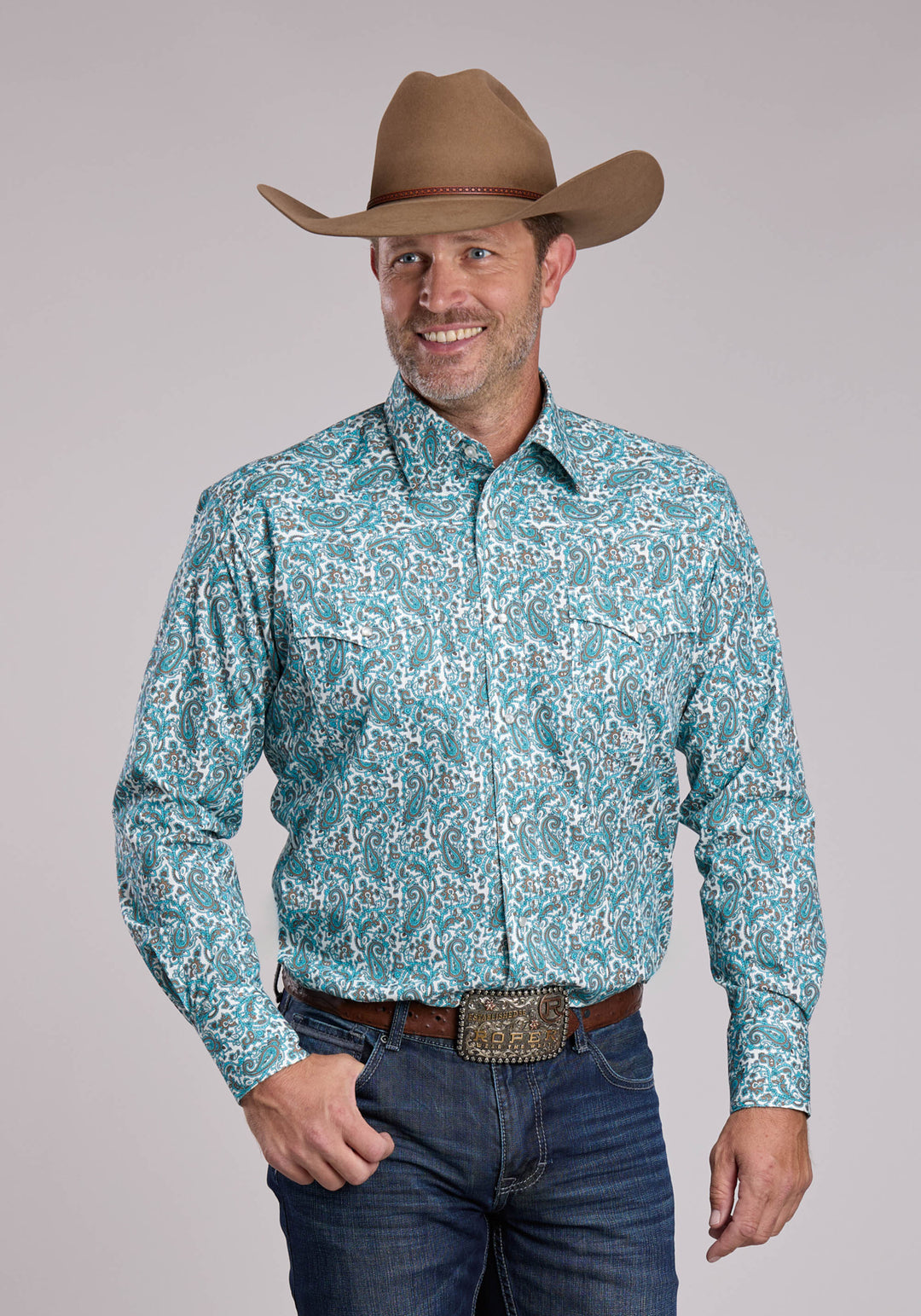 MENS ROPER TRAIL PAISLEY LONG SLEEVE SNAP SHIRT