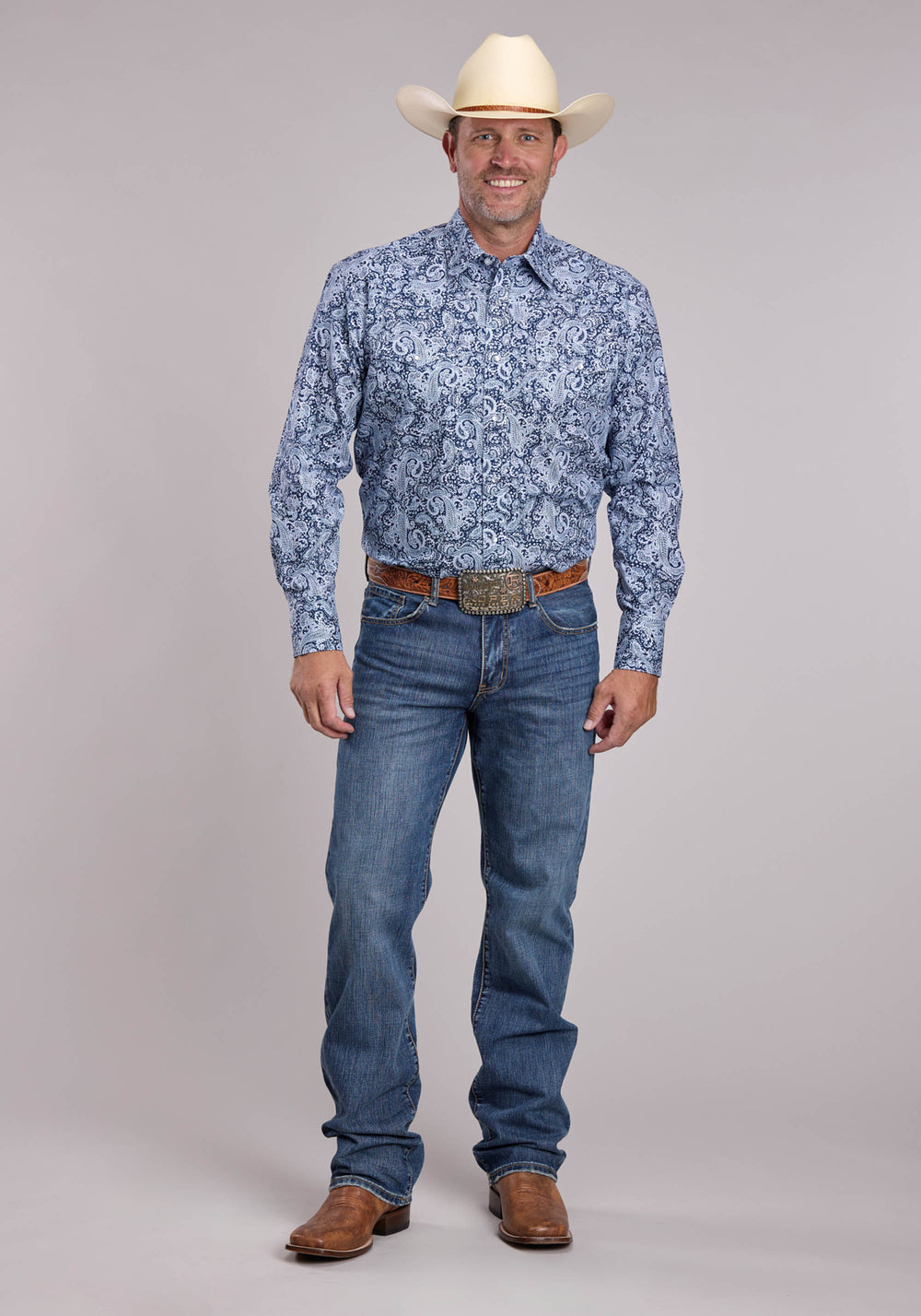 MENS ROPER WINDY PAISLEY LONG SLEEVE SNAP SHIRT