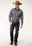 MENS LONG SLEEVE SNAP PLUM FOULARD WESTERN SHIRT