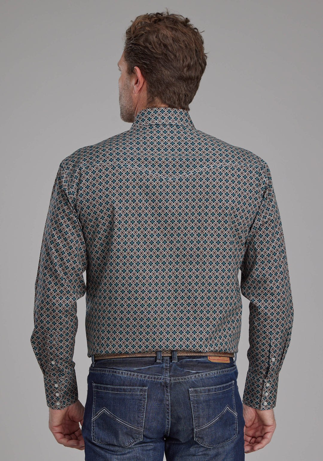 MENS ACORN FOULARD LONG SLEEVE SNAP WESTERN SHIRT