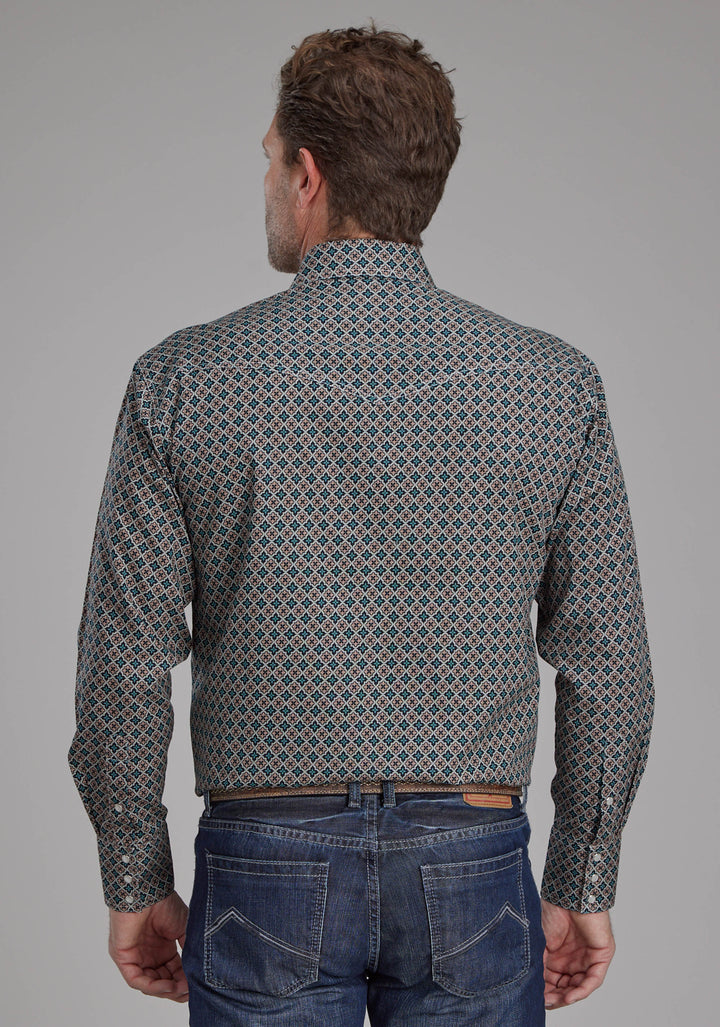MENS ACORN FOULARD LONG SLEEVE SNAP WESTERN SHIRT