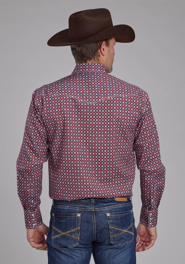 MENS HIGHWAY FOULARD LONG SLEEVE SNAP WESTERN SHIRT