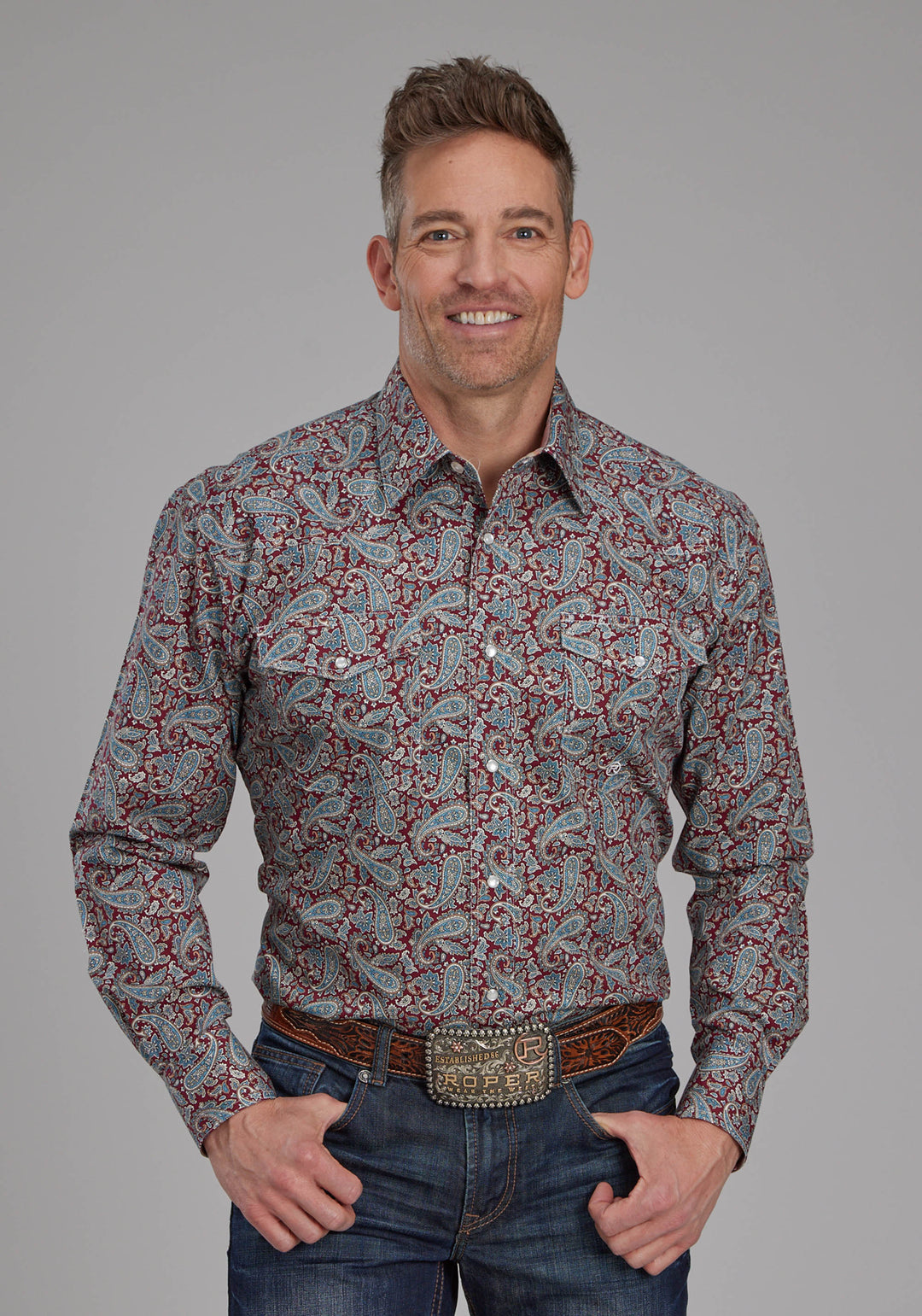 MENS ORCHARD PAISLEY LONG SLEEVE SNAP WESTERN SHIRT