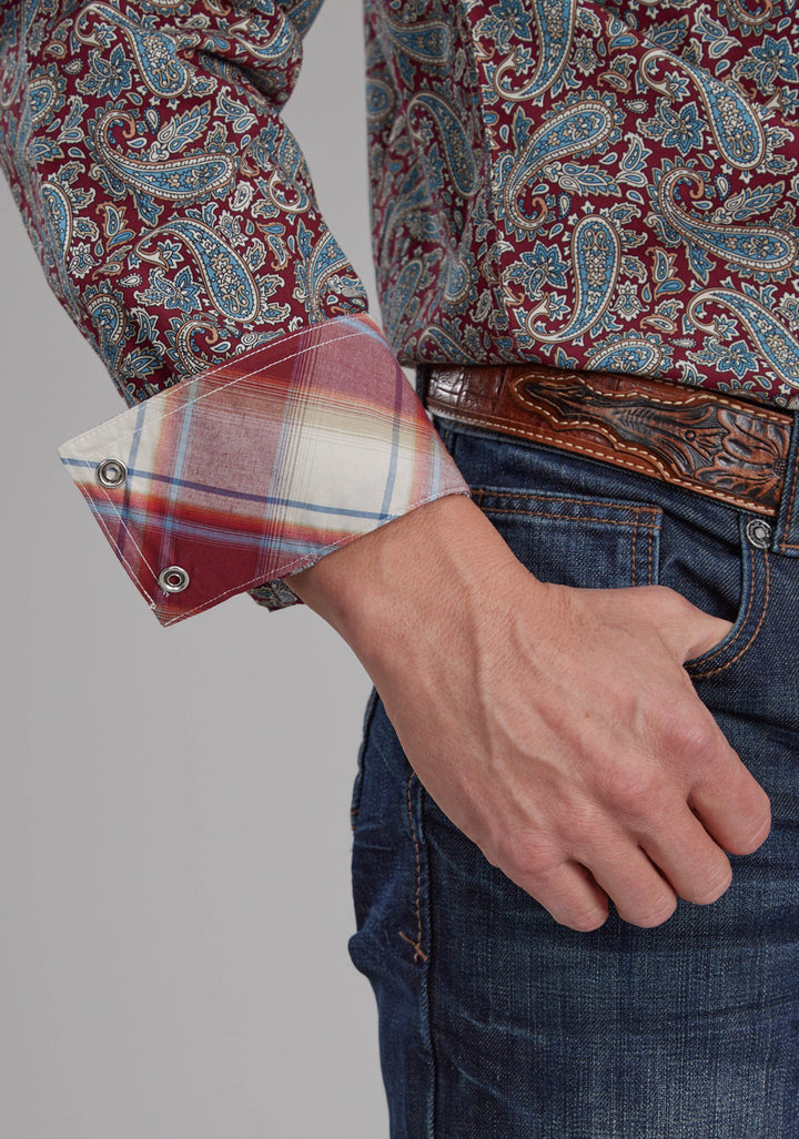 MENS ORCHARD PAISLEY LONG SLEEVE SNAP WESTERN SHIRT